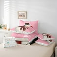 thumbnail image 6 of Manfei Kawaii Snowman Twin Bedding Sets 7pcs for Kids Children, Merry Christmas Bedding Comforter Set, Snow Cardinal Bird Sheet Sets, Pink Home Decor, 6 of 8