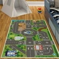 thumbnail image 3 of Kids Play Mat Road Map Educational Rug 19.7in Non‑Slip Washable Floor Carpet for Bedroom Playroom Living Room Interactive Activity Learning Rug with City Streets Game Pattern for Play and Discovery, 3 of 4