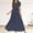 A0594-Navy, variant on CALAFEBILA Summer Dresses for Teens Short Sleeve Polka Dot Midi Sun Dress A-Line Bandage Long Womens Dresses