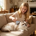 thumbnail image 2 of FEOLGEHLY Dematting Comb for Dogs Cats - Undercoat Rake Deshedding Brush, Stainless Steel with Rounded Tips for Pet Grooming, Removes Mats Tangles Loose Fur (Light Blue), 2 of 7