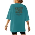 thumbnail image 4 of TSADFHJI T-Shirts pour Femmes Coupe Ample Col en V Mode Décontractée Haut Col Rond T-Shirts Été Manches Courtes T-Shirts Amples Décontractés Haut m Bleu, 4 of 6