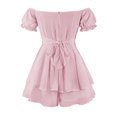 thumbnail image 5 of REALiKUN Women Boho Romper Off Shoulder Ruffle Chiffon Shorts Jumpsuit Playsuits, 5 of 8