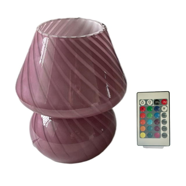 GROWTH TANK Lampe Champignon Rétro Dimmable USB Changement de Couleur Télécommande Rayée pour