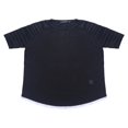 thumbnail image 3 of Men Solid Slub Cotton Pleated Short Sleeve Slim Fit T Shirt, 3 of 5