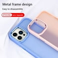 thumbnail image 3 of For Apple iPhone 14 6.1 inch Slim Matte Colored Frame Shockproof Hybrid Case Cover Purple, 3 of 4