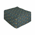 thumbnail image 1 of Geometric Rectangle Pouf, Illustration of Repetitive Irregularly Triangular Shaped Motifs, Under Desk Foot Stool for Living Room Office Ottoman with Cover, 25", Dark Teal and Multicolor, by Ambesonne, 1 of 4