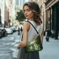 thumbnail image 2 of Kuiaobaty Cat Flowers Print Shoulder Purse for Women, Shamrock Print Leather Hobo Purse Tote Bag with Zipper Closure, Casual Travel Underarm Sling Bag for St. Patrick's Day, Green, 2 of 7