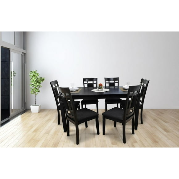 K-LIVING VIOLA 7PCS SOLID WOOD DINING TABLE SET IN GREY