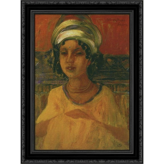 Kadusha 20x24 Black Ornate Wood Framed Canvas Art by Petrov Vodkin, Kuzma