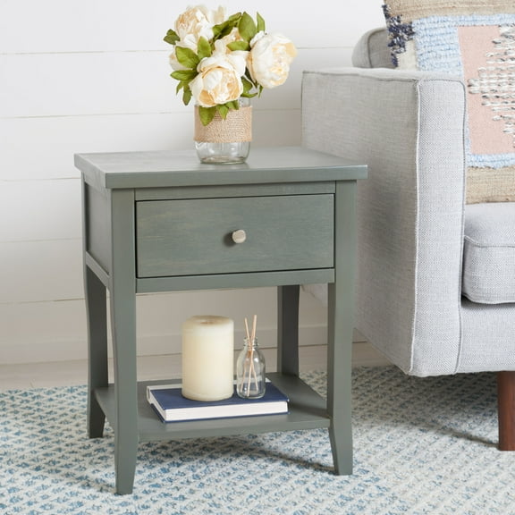 SAFAVIEH Coby Nightstand With Storage Drawer Ash Grey