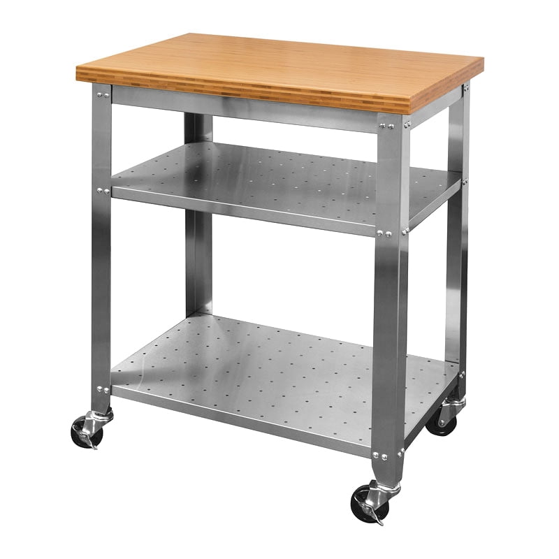 Seville Classics Stainless Steel Kitchen Work Table Kitchen Cart with