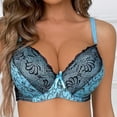 thumbnail image 2 of MDUKONU Bras for Women Women's Demi Underwire T-Shirt Bra Blue 80C, 2 of 3