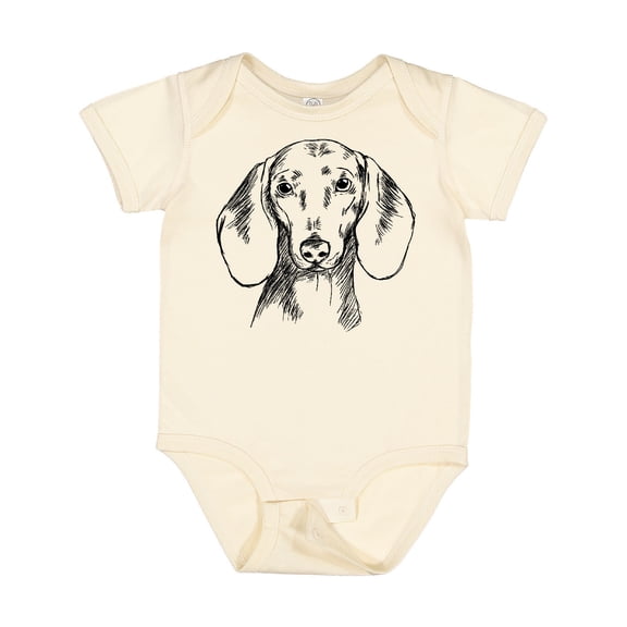 Inktastic Dachshund Sketch Portrait Boys or Girls Baby Bodysuit