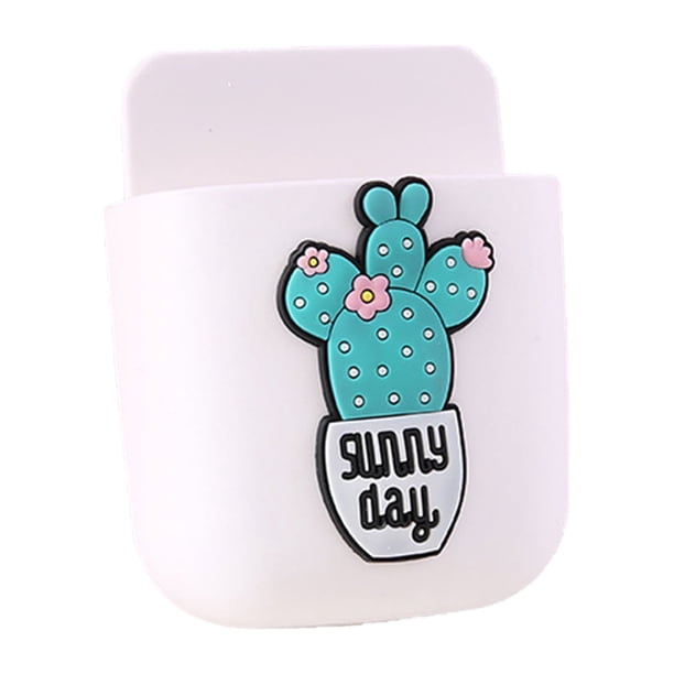 Caja De Almacenamiento Montada En La Pared Contenedor De Almacenamiento De Pared Caja De Almacenamiento Linda Caja De Almacenamiento De Dibujos Animados Contenedor De OTVIAP Patrón Blanco+Cactus