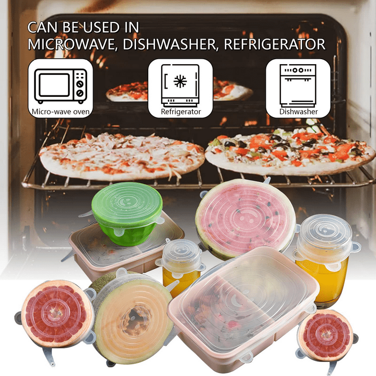 Firsting Silicone Stretch Lids, 18 Pack Reusable Silicone Lids, Silicone  Bowl Covers, 6 Sizes Apply to Food Container, for Freezer & Microwave