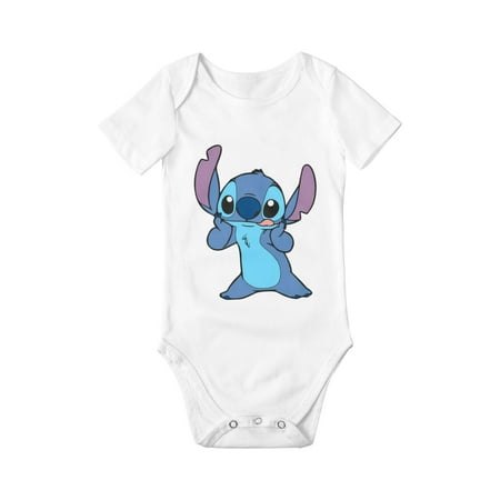 

Stitch Baby Bodysuits Funny Cute Infant Creeper One-Piece Baby Bodysuit for Boys Girls 0-24 Months 12 Months