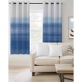 thumbnail image 2 of Blue White Ombre Blackout Curtains, Light Blocking Print Window Curtains, Modern Abstract Striped Lines Art Thermal Insulated Window Drapes for Living Room Kitchen Cafe 2 Panels, 55"W x 39"L, 2 of 9