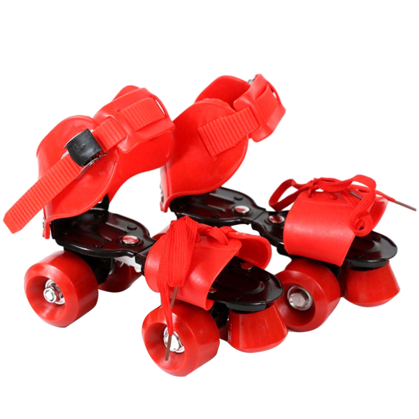 Inline Skates Double Row Roller Skates Adjustable 4 Wheels Skates