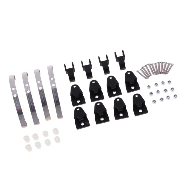 Pendiente de orejeta de elevación de metal perfke con juego de tornillos para WPL 4WD 6WD 1/16 RC Truck Negro