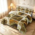 Erosebridal Brown Marble Golden Quilt King,Luxurious Fluid King ...