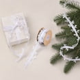 thumbnail image 6 of Ltvvegg 32.81ft Christmas Ribbon, 2.5in Ribbons Leaf Lace Shape Ribbons for Gift Wrapping Autumn Party Christmas Gifts Tree Decorations, White, 6 of 7