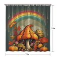 thumbnail image 5 of Fall Mushroom Pumpkin Rainbow Shower Curtain,Reusable Bath Curtain with Hooks Retro Polyester Fabric Curtains for Thanksgiving Day Fall Party Home Decor, 5 of 5