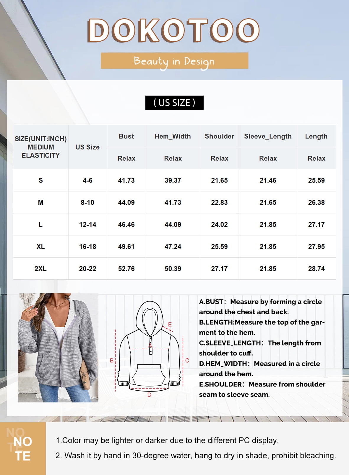 DOKOTOO Women’s Hoodies Drawstring Zip Up Hoodies Jacket Oversized Casual Sweatshirts with Pocket S-2XL