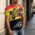 thumbnail image 5 of 2026 Soccer Cup Retro Jersey Henley for Men, Short Sleeve Button Neck Graphic Tee with Country Flag & Ball Print for Game Day & Summer Casual Wine S, 5 of 7