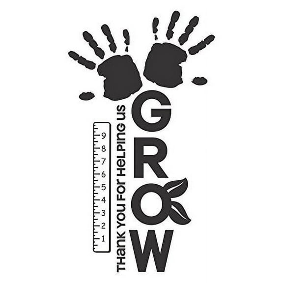 Thank You For Helping Us Grow With Ruler & Handprint School Decals For Teacher, 20x11.5-Inch Black