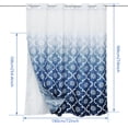 thumbnail image 2 of Dznils Cortina Shower sin Gancho con Forro a Presión, Cortina de Baño de Tela, Azul y Blanco, 72" x 74", 2 of 9