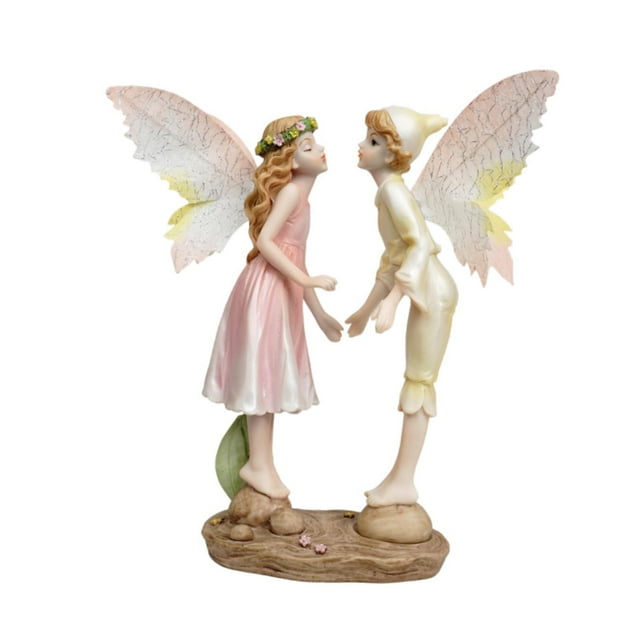 Besos pareja estatua de ángel, resina, centro de mesa, adorno romántico de trabajo de arte para bodas de cumpleaños de aniversario de vacaciones