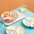 thumbnail image 4 of HAHDAXIA Ceramic Portion Control Plate Divided Dish Platters, Divided Dessert Plate Dinner Plate Snack Dishes, Salad Plate, Appetizer Serving Trays, 1 PCS-Daisy-8 Inch, 4 of 4