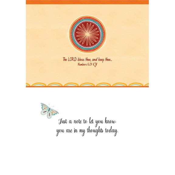 Shared Blessings Hello Butterfly 1 Count Thinking of You Greeting Card with KJV Scripture Numbers Bible Verse