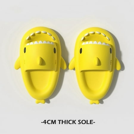 

QWZNDZGR Women Cute Shark Slippers 4cm Platform Men Indoor Bathroom Slides Couples Summer Shoes Soft Eva Female Male Beach Flip Flops