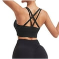 thumbnail image 4 of Xfvqtps Sports Bras for Women No Underwire Cross Back Padded Elastic Comfortable Breathable Yoga Bra Black, 4 of 6