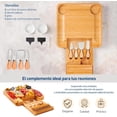 thumbnail image 4 of Tabla de Quesos Bluelander, Juego de Tablas y Cuchillos, Diseño Cuadrado, Bambú, 4 of 5
