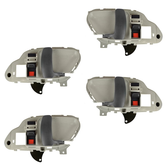 TRQ Door Handle Inner Inside Beige & Gray Set of 4 for Chevy GMC Pickup Suburban DHA37658
