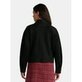 thumbnail image 3 of Time and Tru Women's Faux Suede Button Front Jacket, Sizes XS-XXXL, 3 of 5