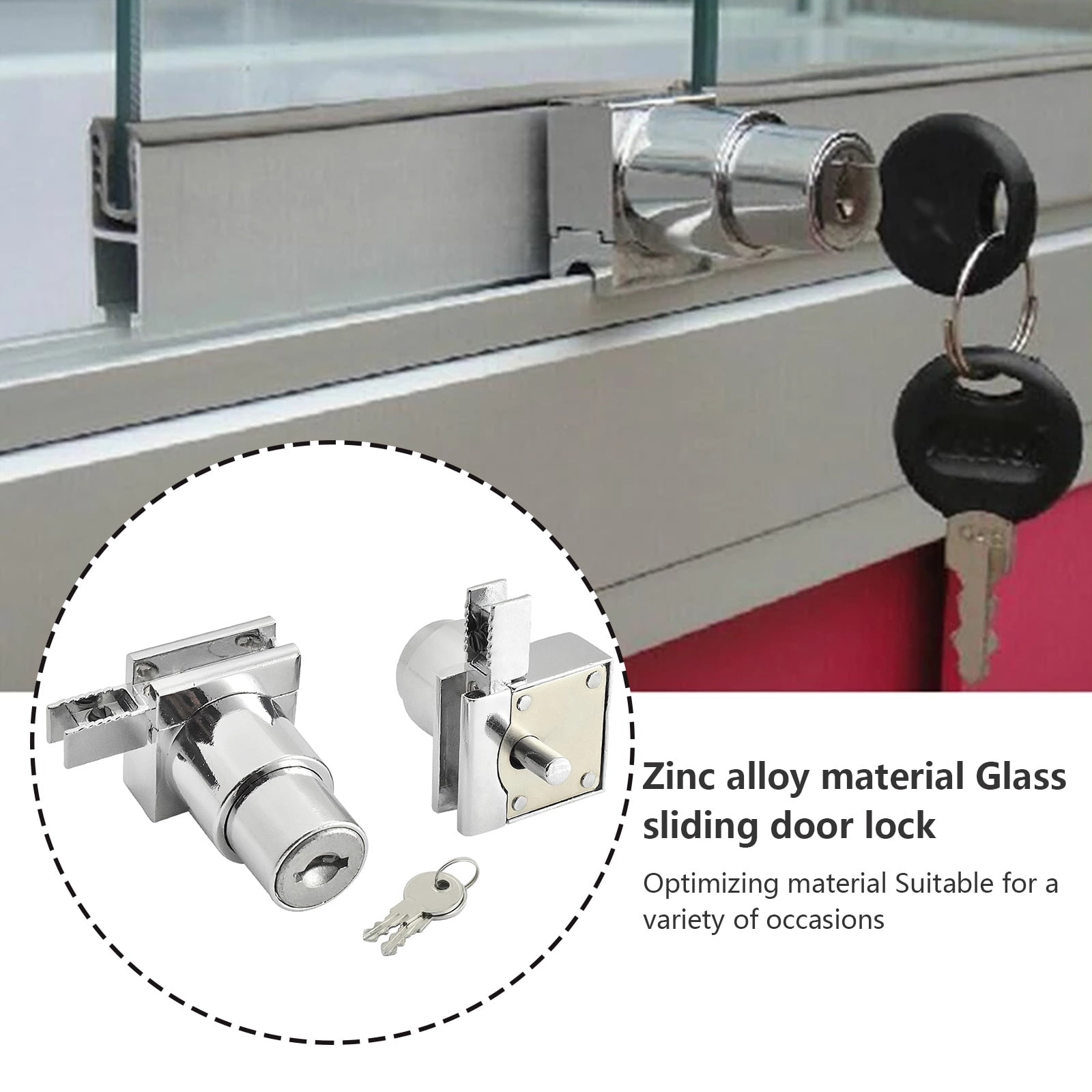 Doors Windows Drawer Mailbox Sliding Glass Showcase Lock Cabinet Lock 2 Keys 