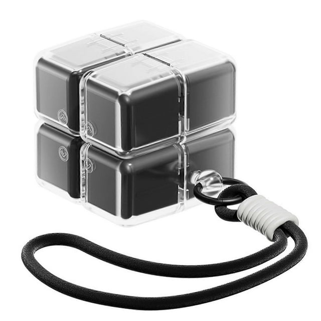 Magic Cube Magnetic Pill Organizer with 8 Compartments, Magnetic Travel Pill Case with Strap, Portable Pocket Pill Box