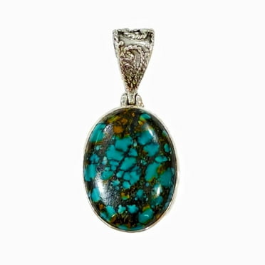 Tibetan Silver Womens Jewelry 925 Sterling Silver Pendants Turquoise Gemstone Birthstone Fashion Jewelry Anniversary Birthday Gifts For Mom Her