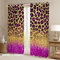 thumbnail image 2 of Homewish Glitter Leopard Print Blackout Curtains Set of 2 (52x84 Each), Modern Fashion Polkadots Window Curtains, Gold Fuchsia Diamond Curtains and Drapes, Window Curtains Decor, 2 of 6