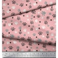 thumbnail image 3 of Soimoi Pink Cotton Cambric Fabric Paw Dog Printed Fabric 1 Yard 42 Inch Wide, 3 of 3