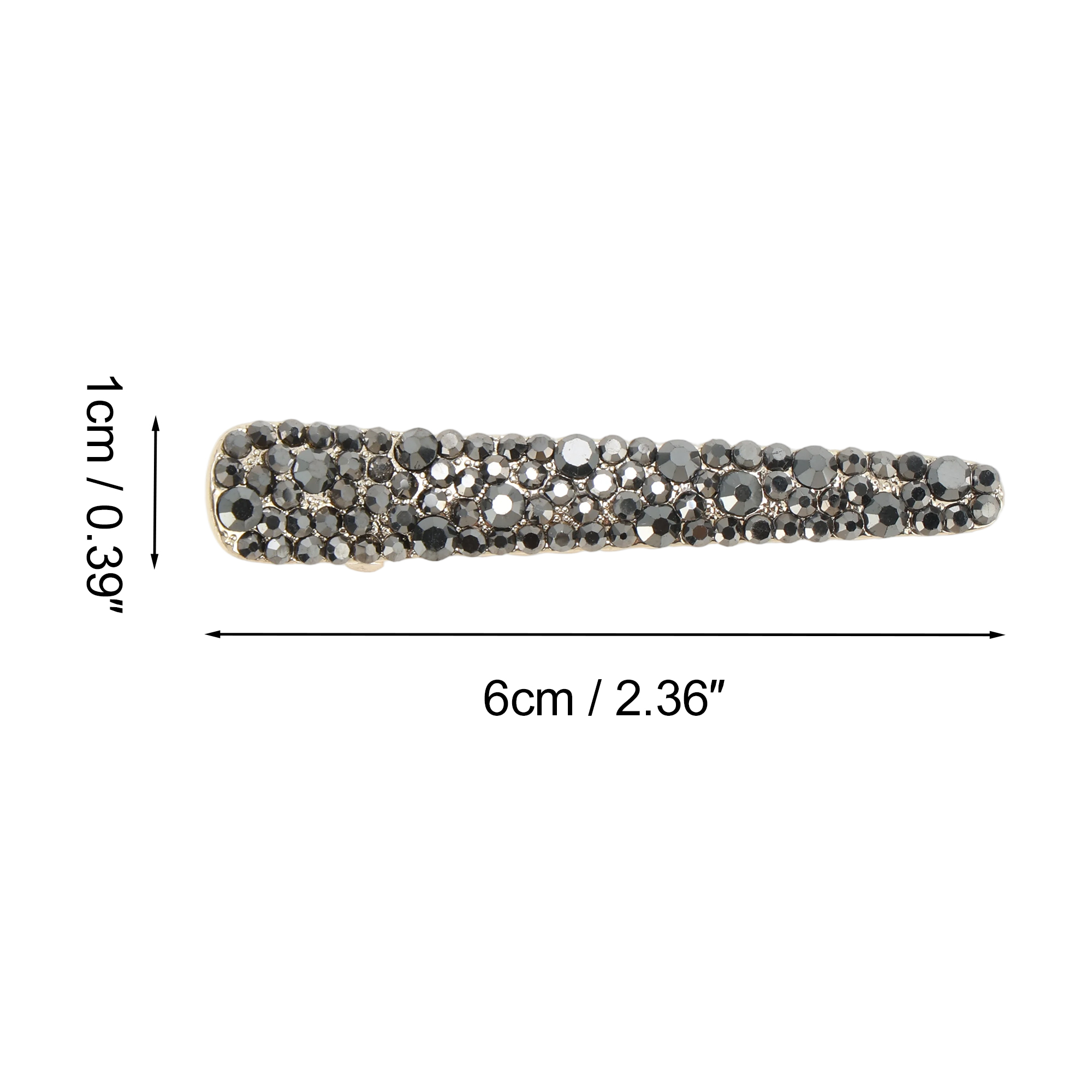 Unique Bargains Elegant Rhinestone Hair Clip Styling Gift Gloss Black