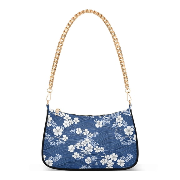 FORMRS Womens Shoulder Bag with Chain Strap Clutch Purse Cute Tote Handbag, Floral Ocean Waves