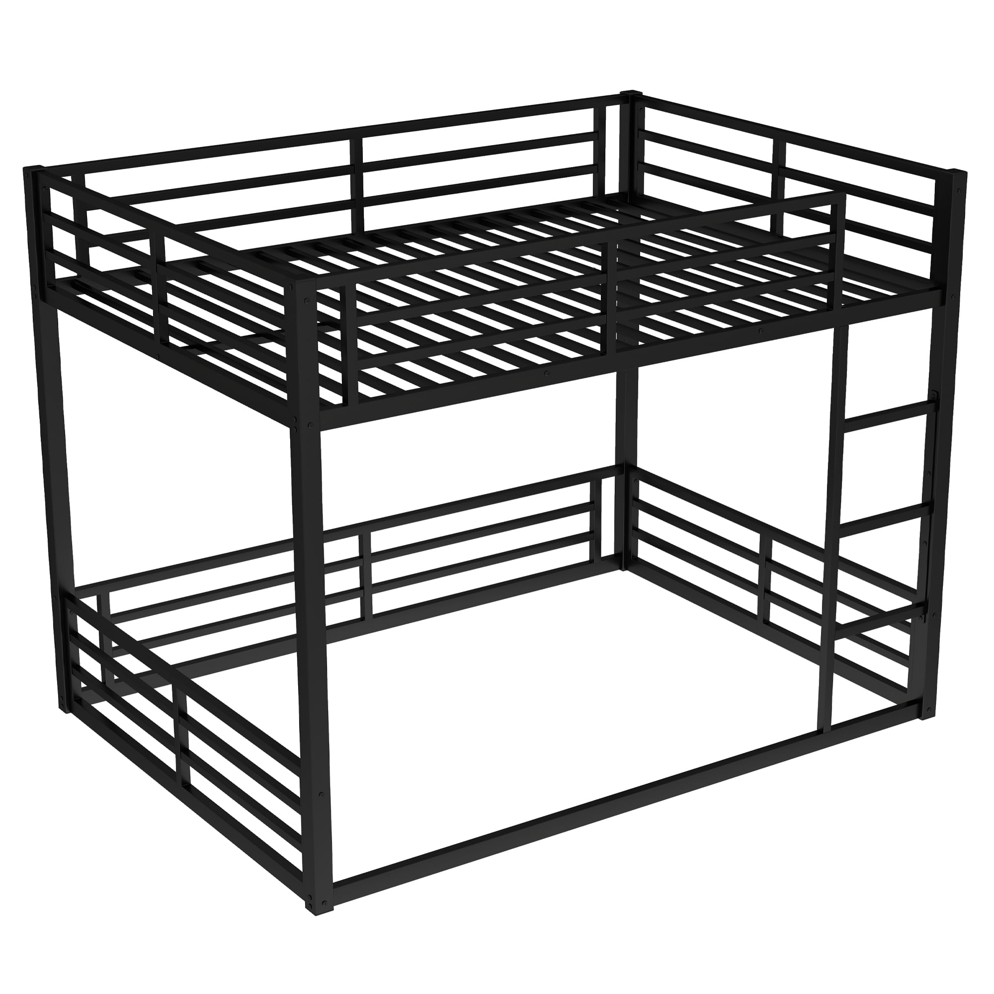 Leumius Metal Bunk Bed,Queen over Queen Bunk Bed Frame for Kids/Teens/Adults,Space-Saving/Noise Reduced/No Box Spring Needed,Black