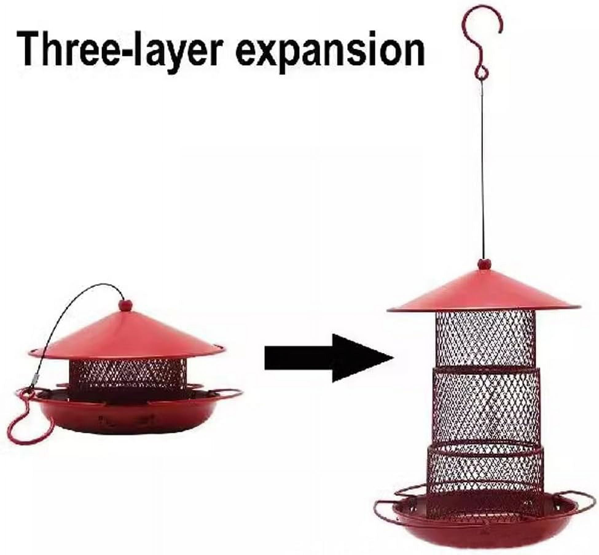 Bird Feeders for Outdoors Hanging, Durable Metal Birds Feeder with 4.5LB Large Capacity, Red Winter Bird Feeders,Sturdy & Weatherproof, Easy to Clean & Refill, Great for Attracting Cardinal,Blue Jay