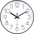 thumbnail image 1 of Reloj de pared moderno de 30 cm, de cuarzo, silencioso, funciona con pilas, redondo, decorativo, para oficina, aula, escuela, 1 of 5