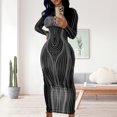 thumbnail image 3 of Vestido estampado a rayas para mujer vestido ajustado Sexy ajustado ropa de calle de primavera y verano, 3 of 6