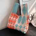 thumbnail image 1 of Bolsos Con Asa Superior Bolsos con asa superior Patrón de lunares a cuadros Monedero tejido para mujer para el trabajo (naranja) Sywqhk Para Estrenar, 1 of 8